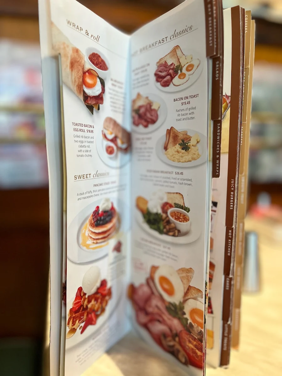 Menu, Dôme Café - Northam