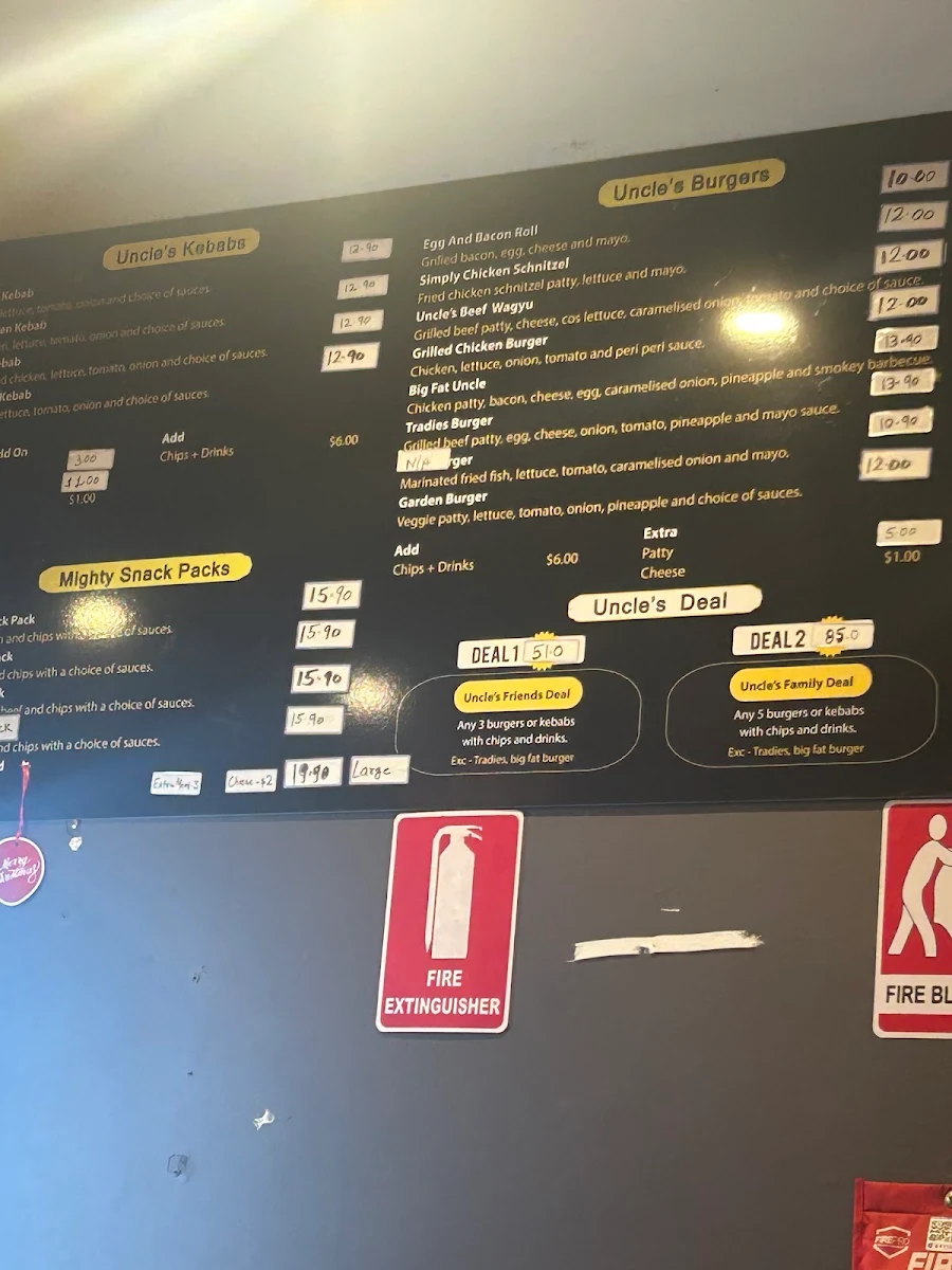 Menu, The Kebab Uncle - Gosford