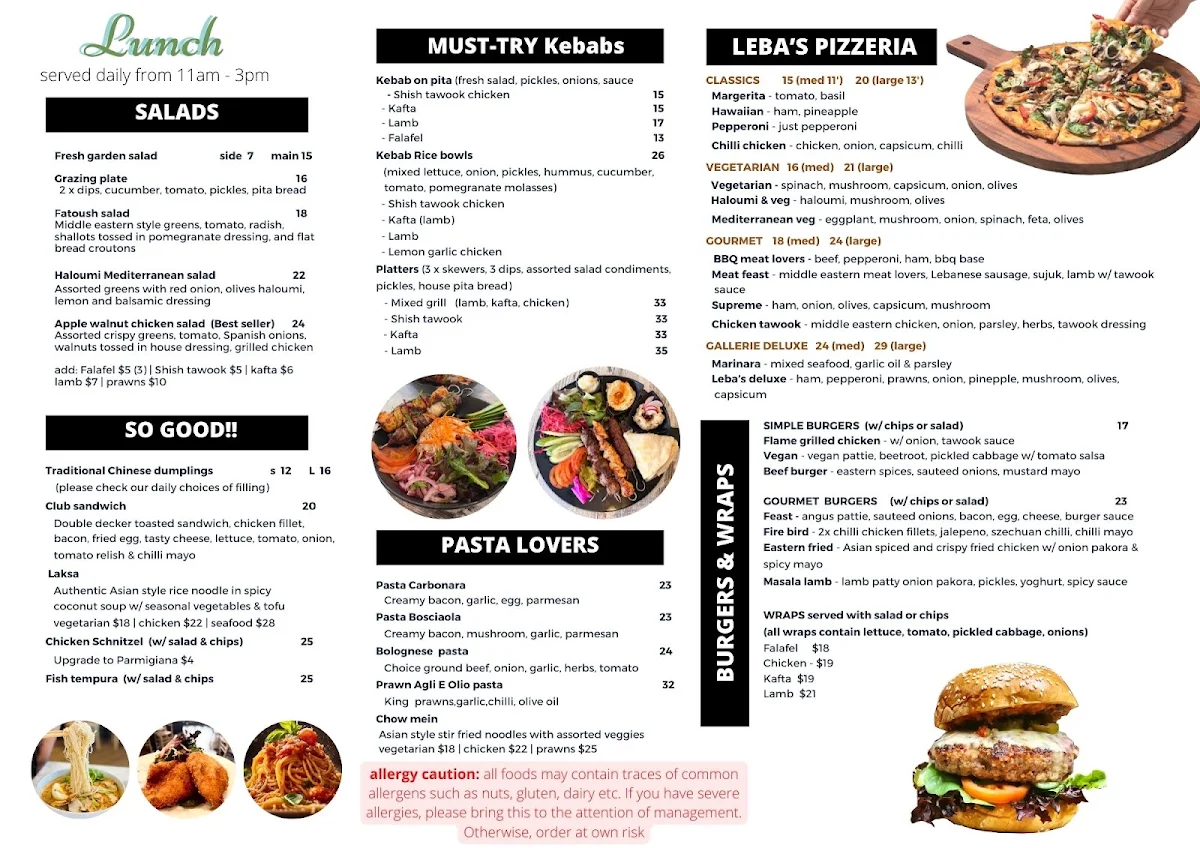 Menu, FOOD GALLERIE