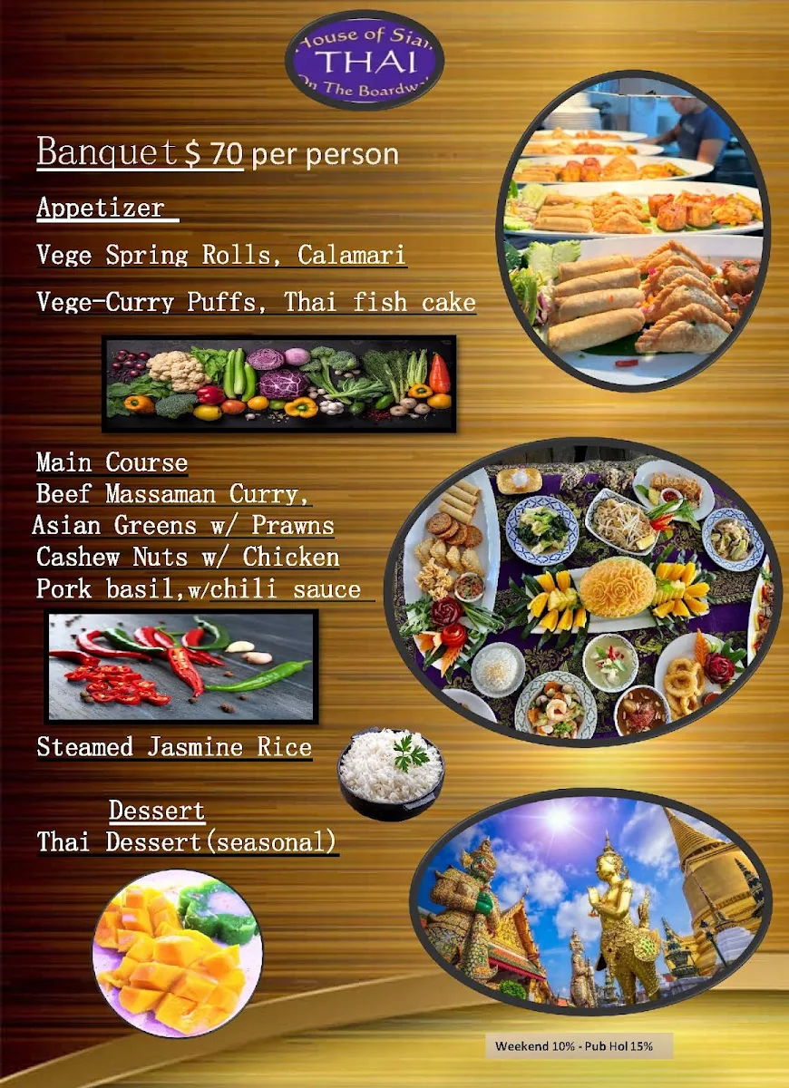 Menu, House Of Siam Thai Restaurant