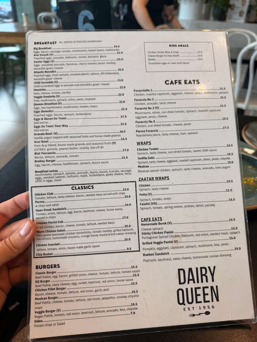 Menu, Dairy Queen