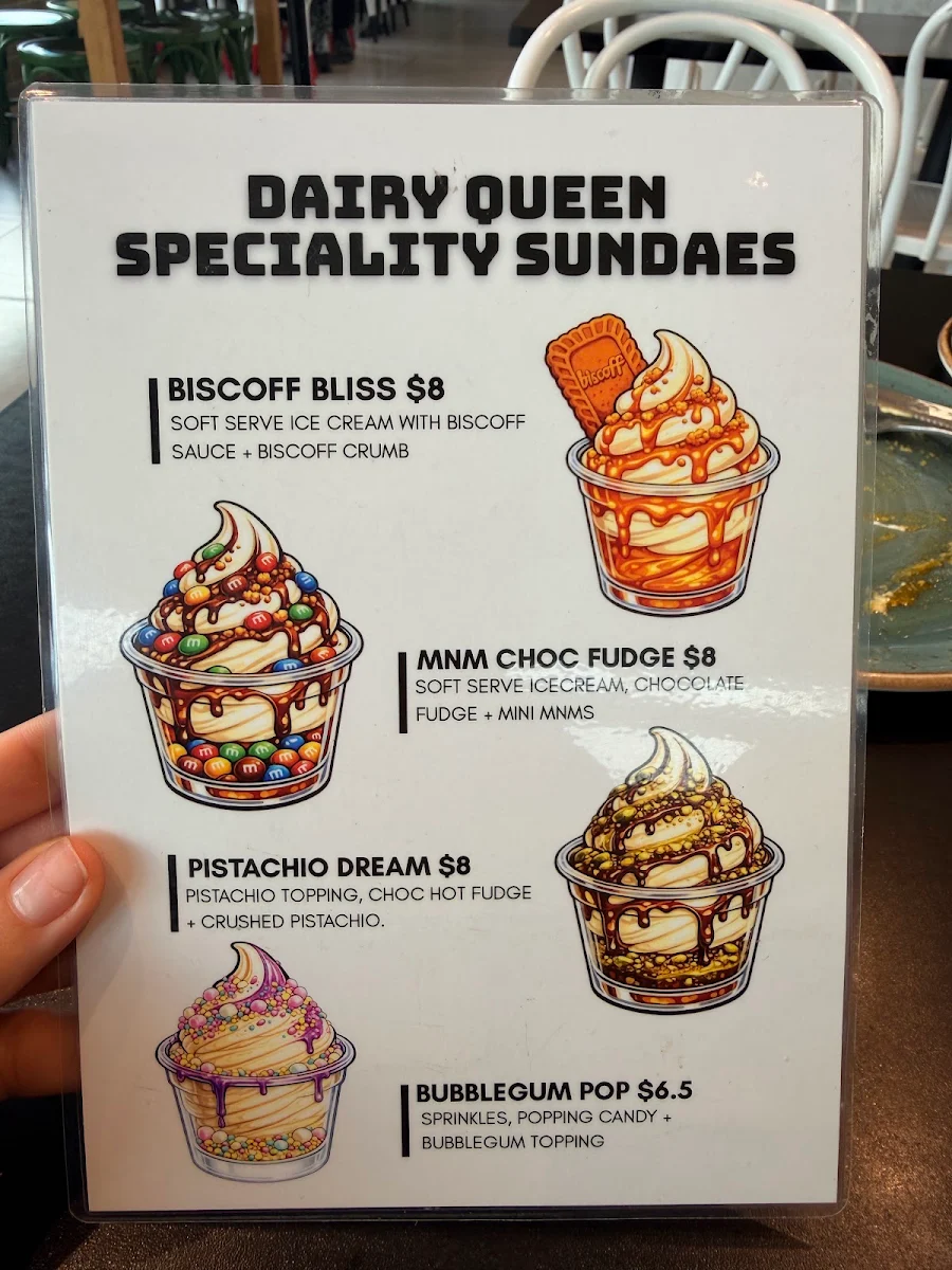 Menu, Dairy Queen