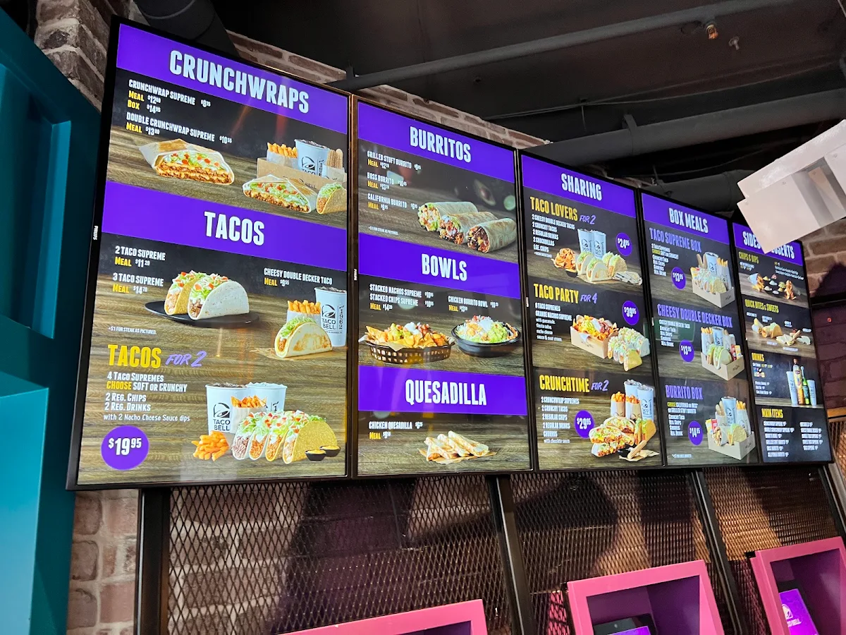 Menu, Taco Bell Green Square