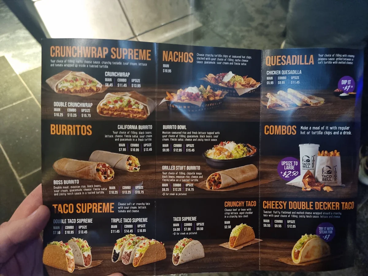 Menu, Taco Bell Green Square