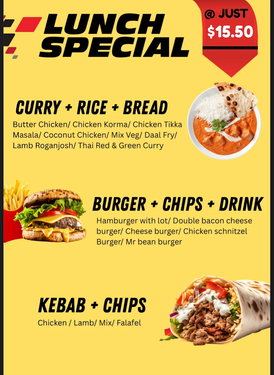 Menu, Fast & Curryious