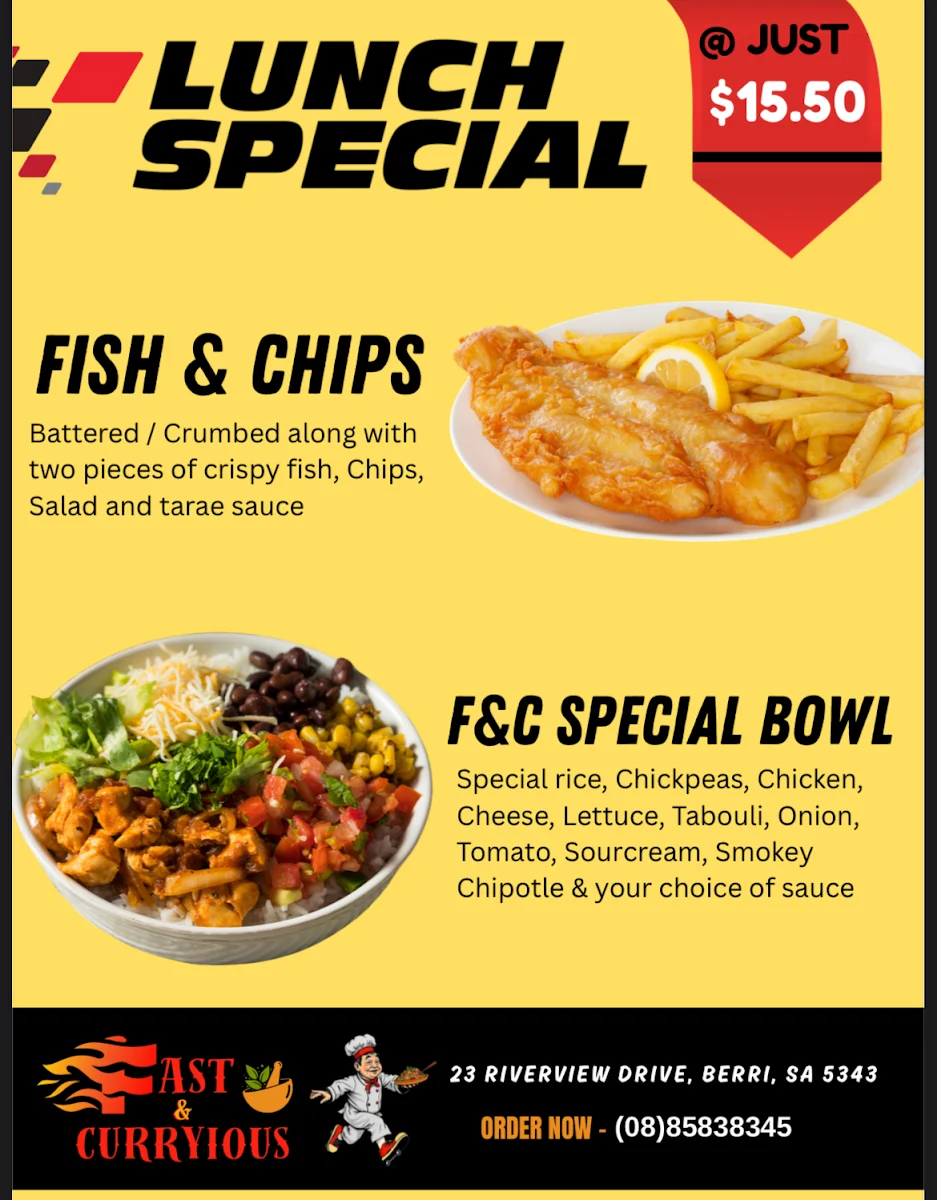 Menu, Fast & Curryious