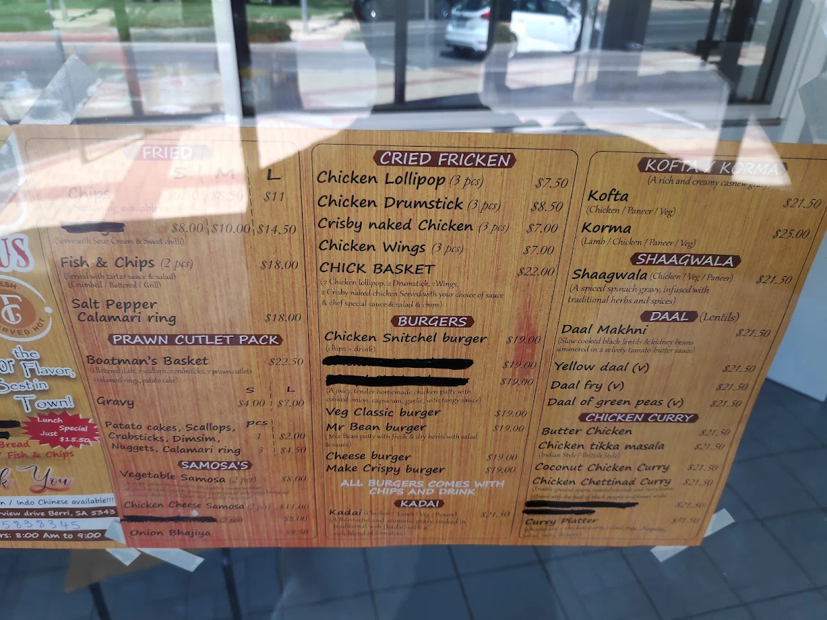 Menu, Fast & Curryious