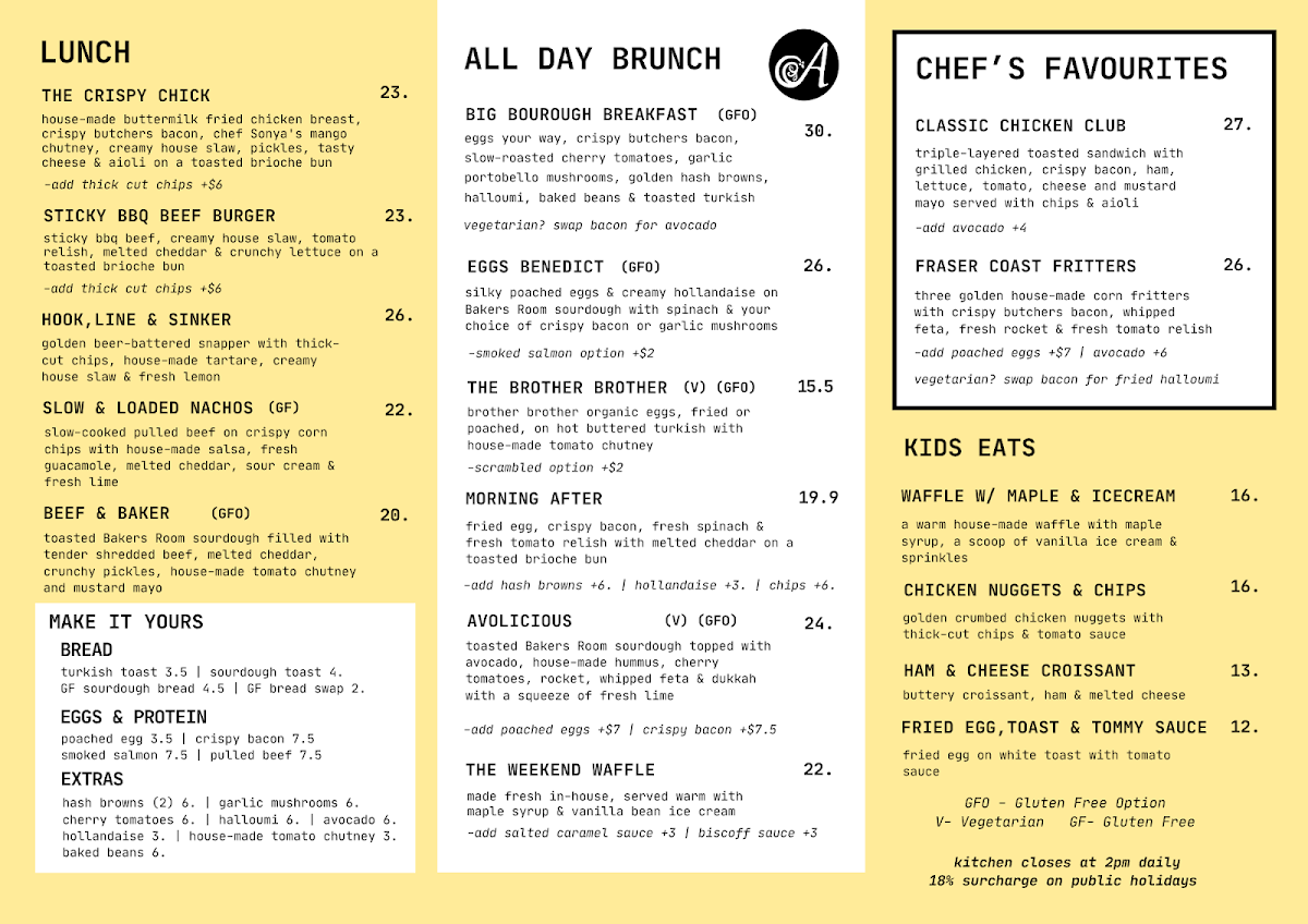 Menu, Alowishus Delicious Maryborough