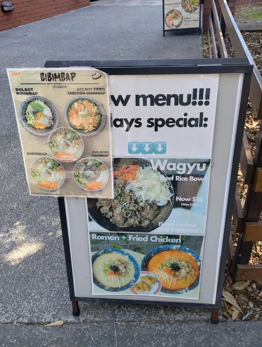 Menu, JMT Rice bowl and K-chicken