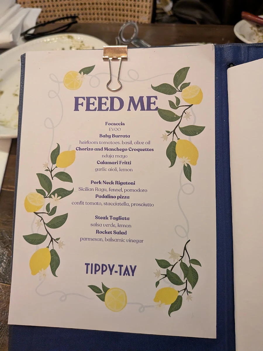 Menu, Tippy-Tay