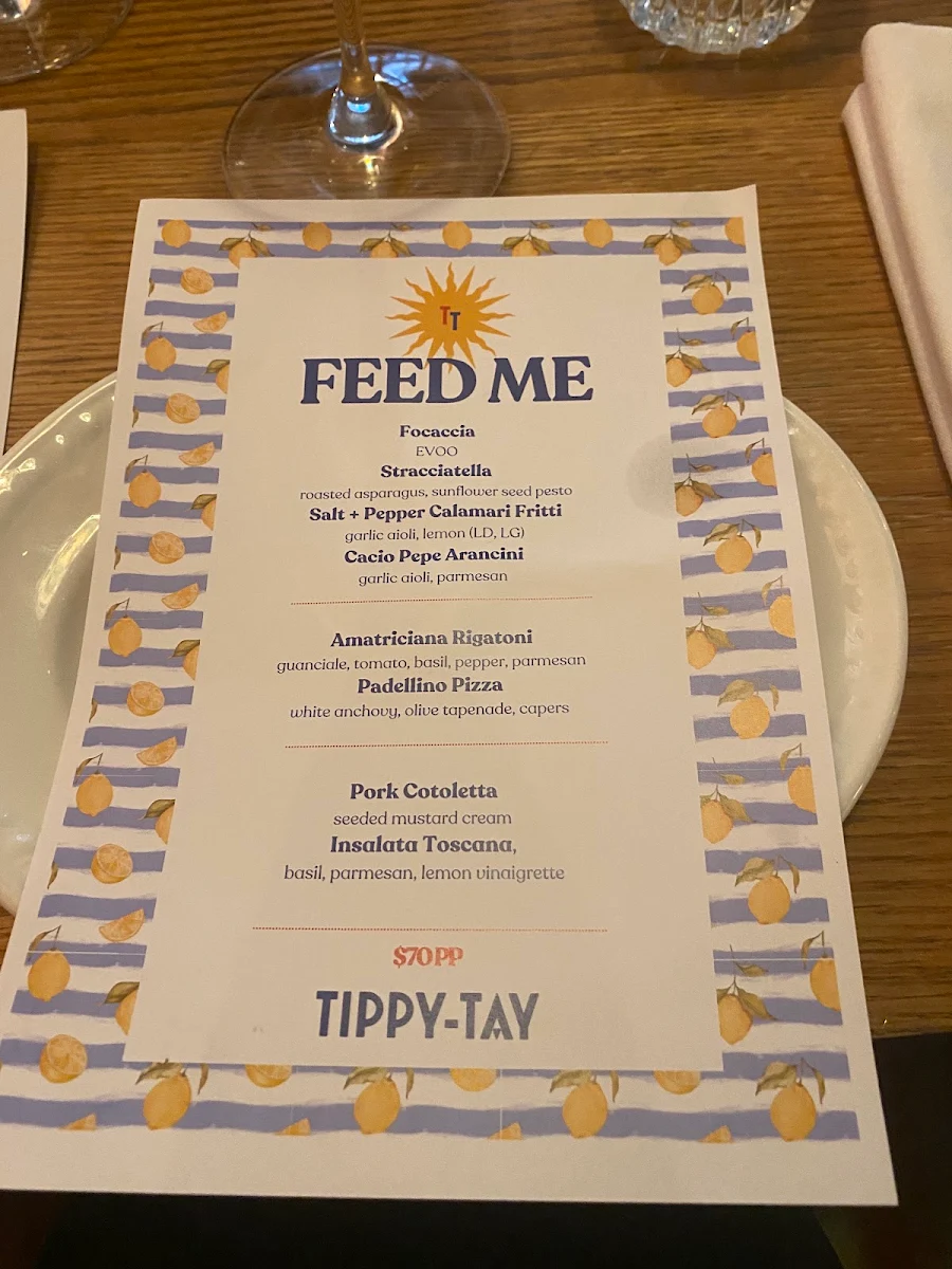 Menu, Tippy-Tay