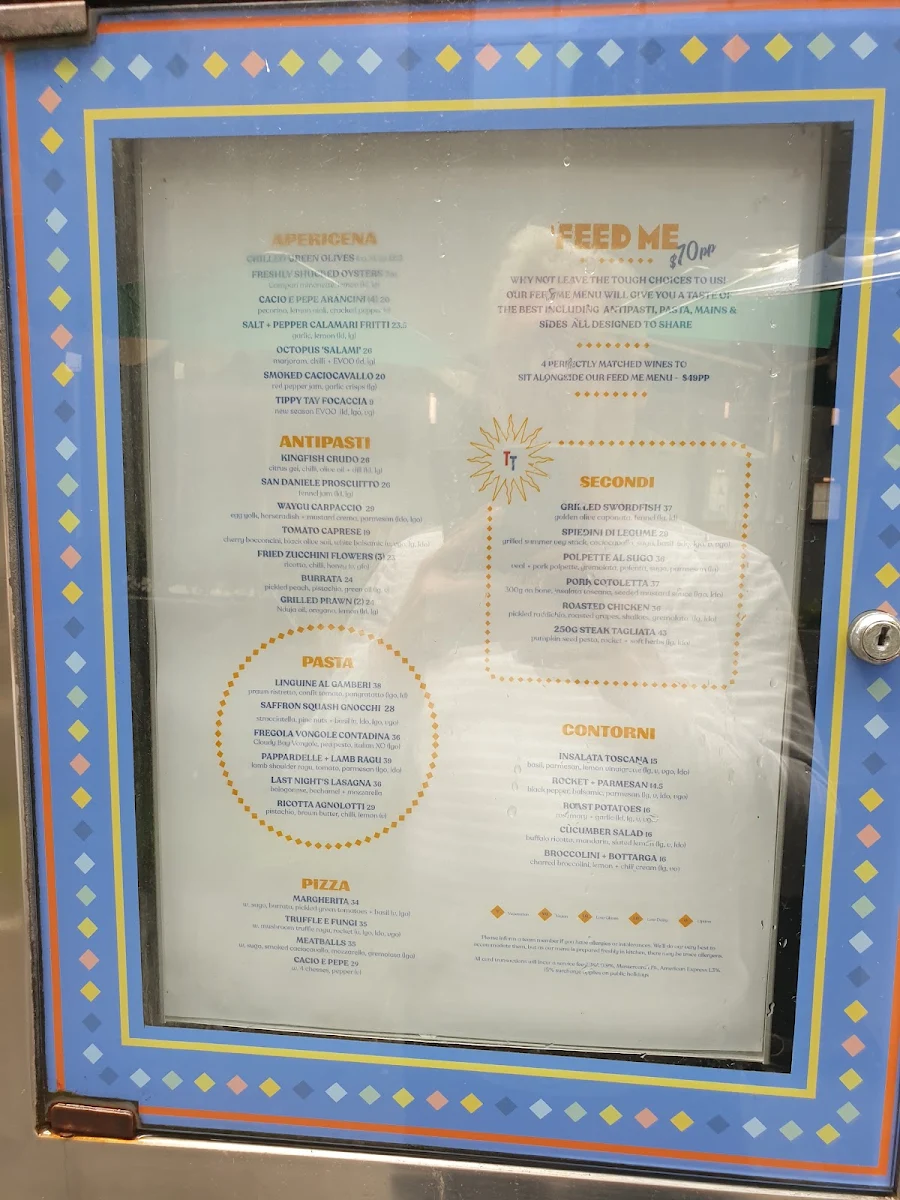 Menu, Tippy-Tay