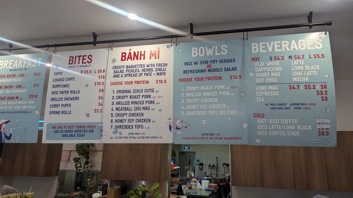 Menu, Munch Box Lunch Bar