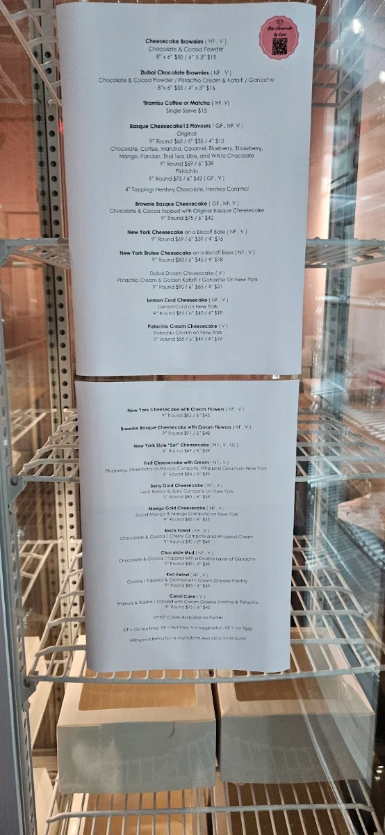 Menu, Miss Cheesecake By Sopa
