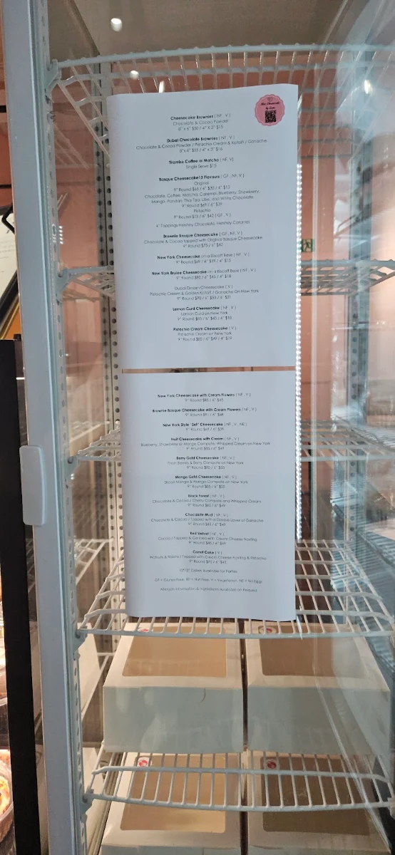 Menu, Miss Cheesecake By Sopa