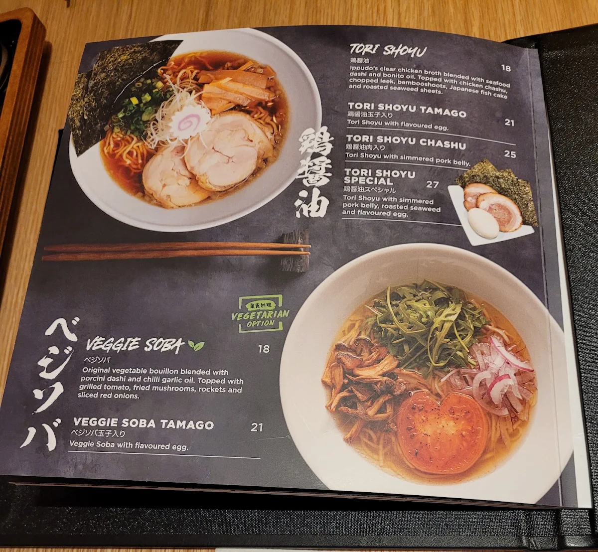 Menu, IPPUDO