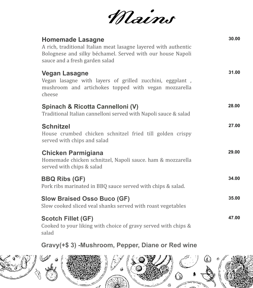 Menu, Basilico Prospect- Authentic Wood Fired Pizza