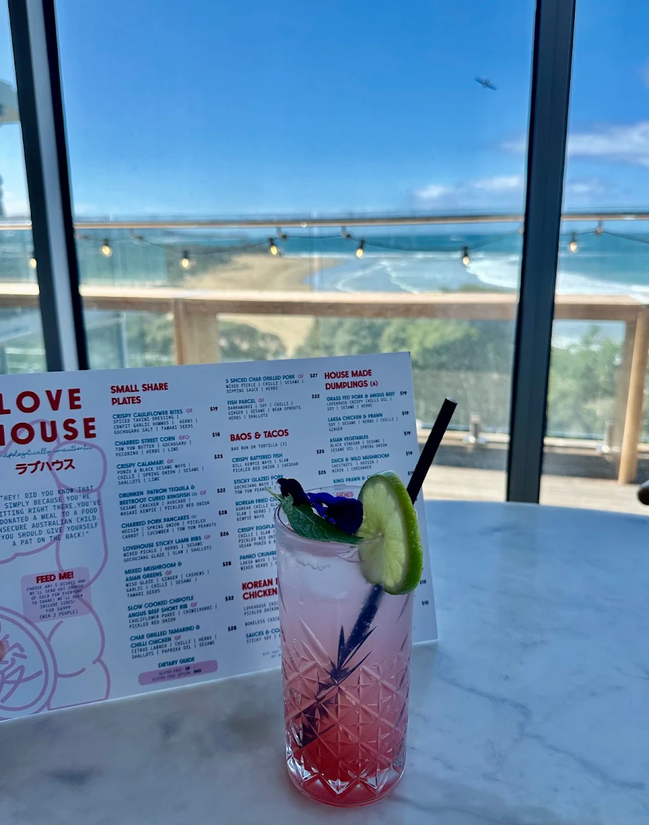 Menu, Lovehouse Anglesea