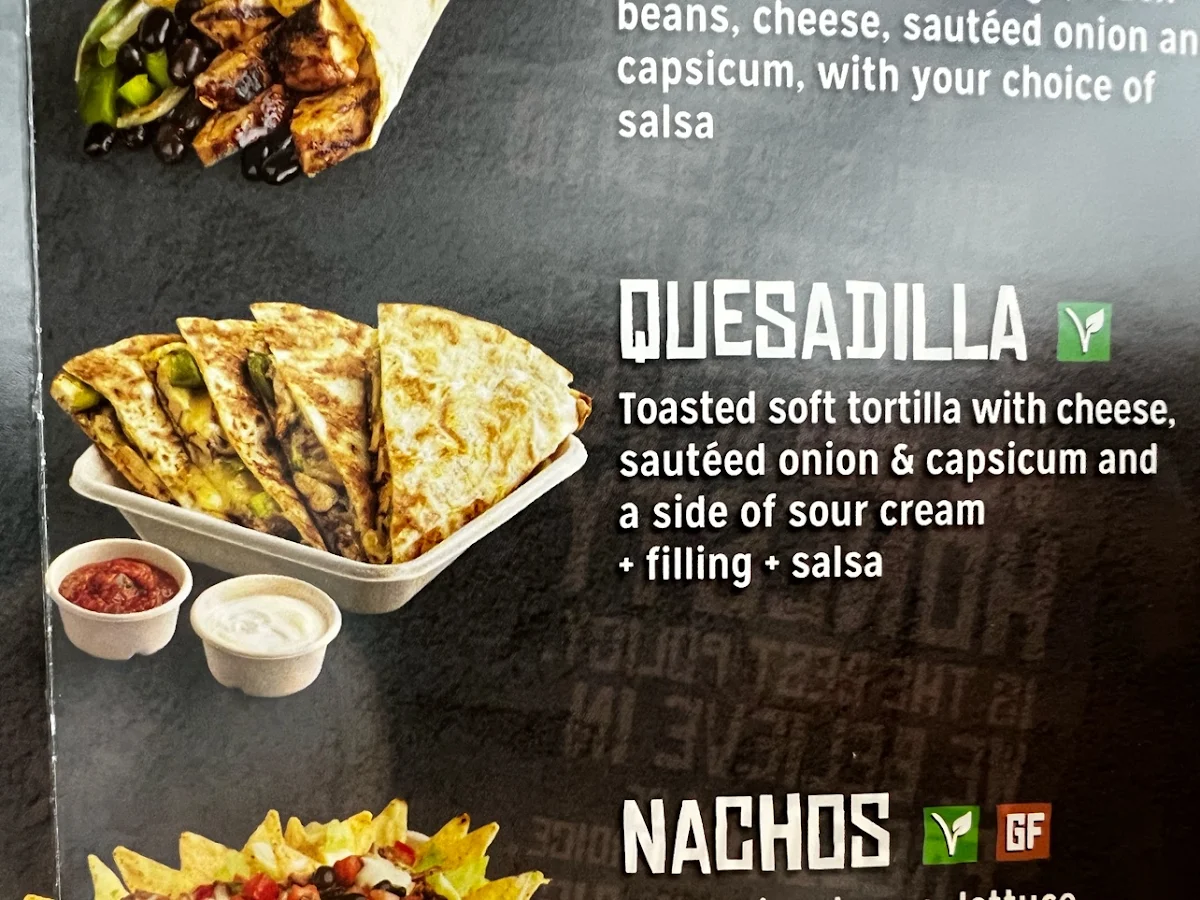 Menu, Mad Mex DFO Homebush
