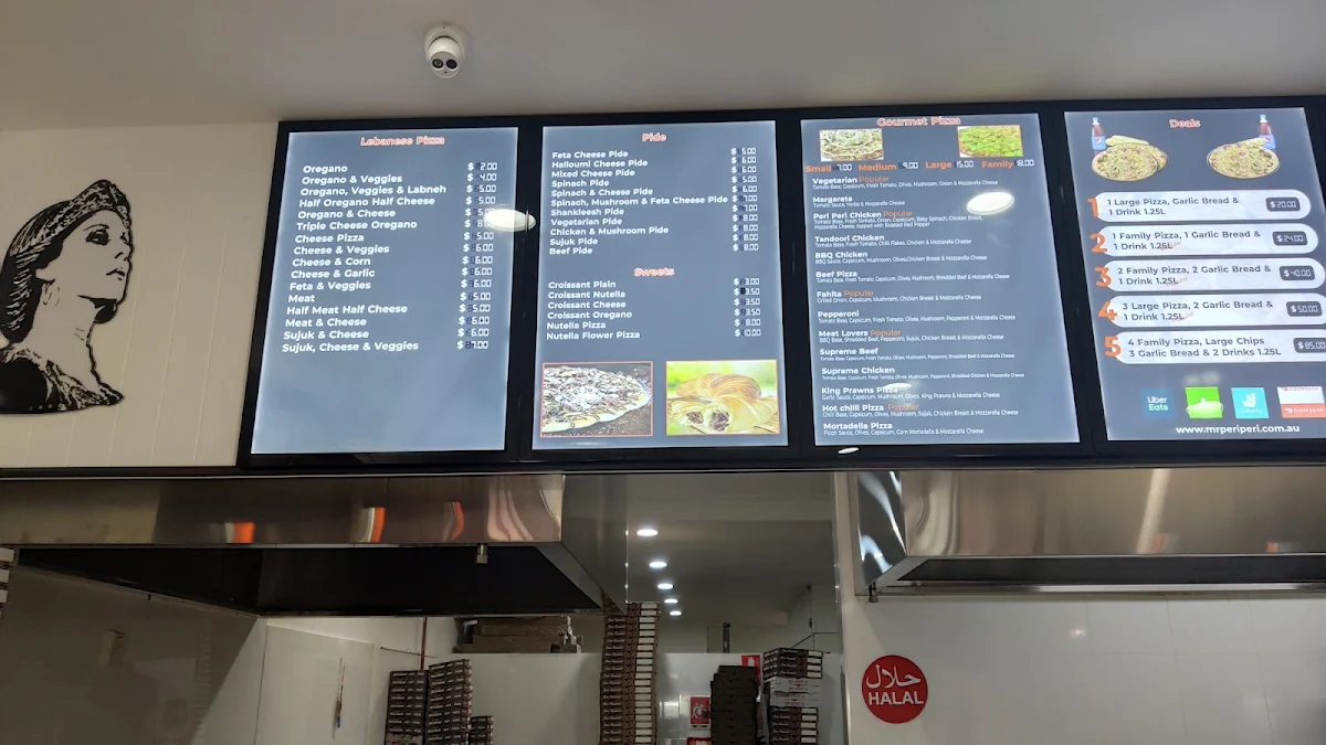 Menu, Mr Peri Peri Lebanese Pizza and Shawarma