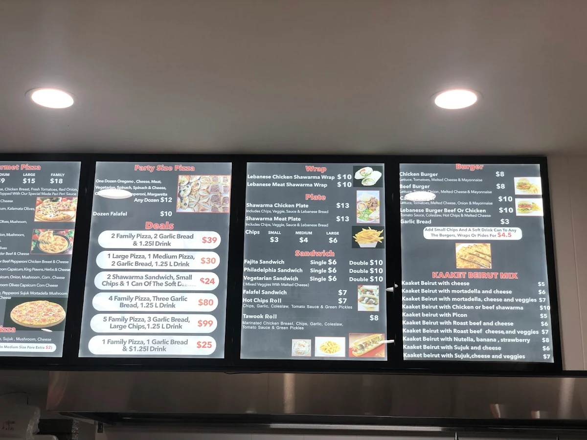 Menu, Mr Peri Peri Lebanese Pizza and Shawarma