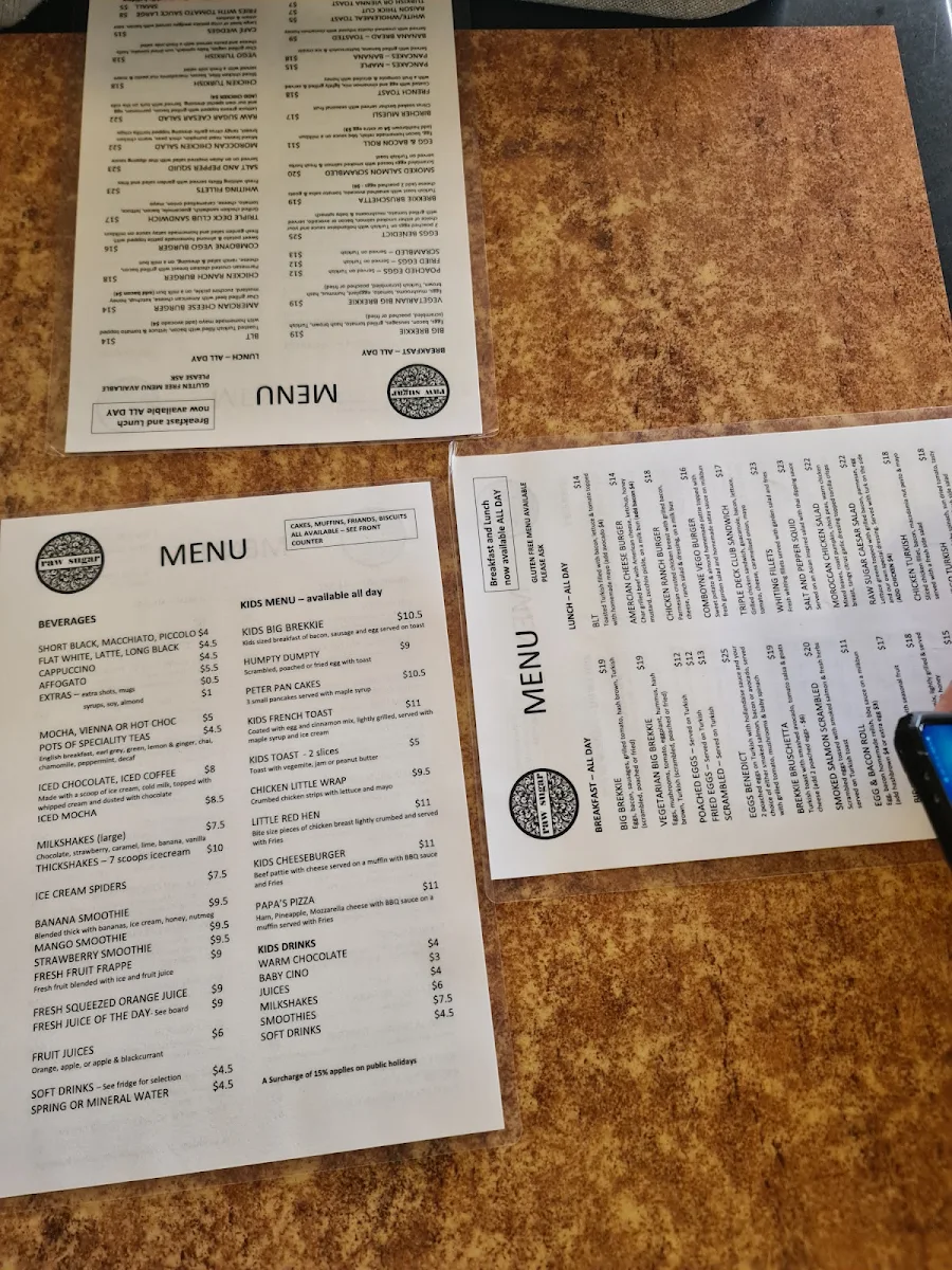 Menu, Raw Sugar Cafe