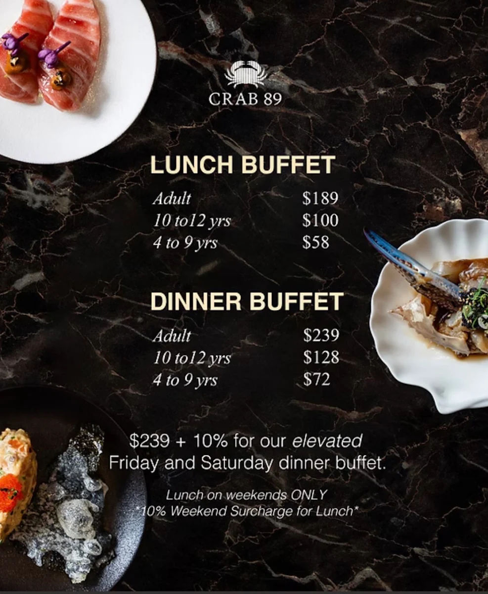Menu, Crab 89