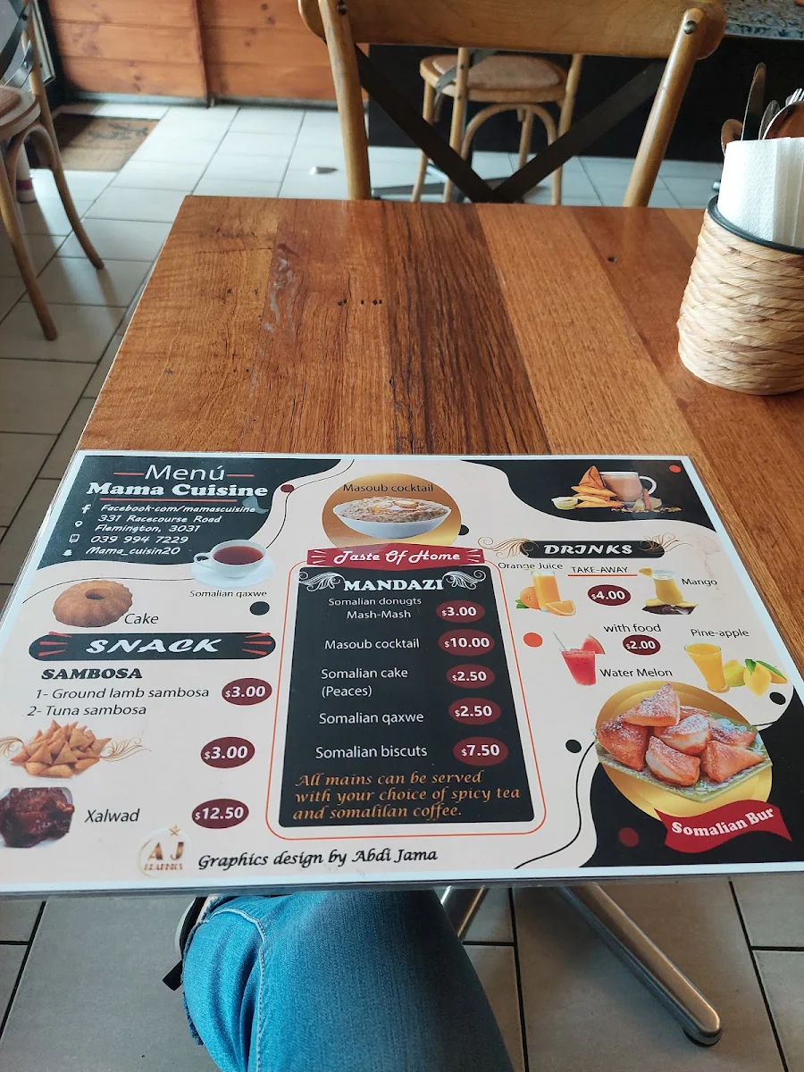 Menu, Mama’s Cuisine