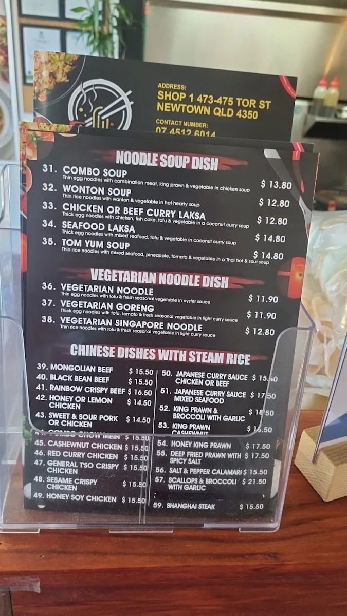Menu, Malaysia Noodle Boss