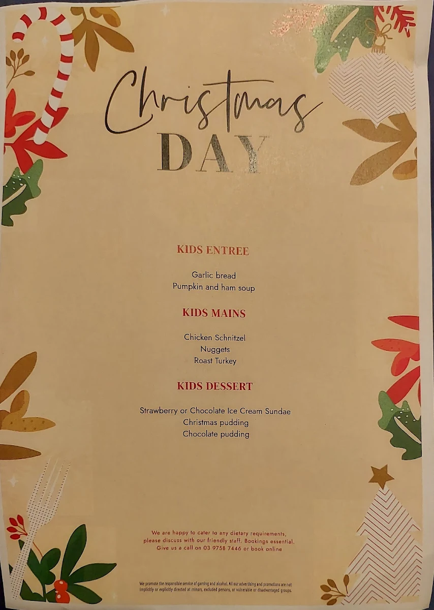 Menu, The Club Hotel