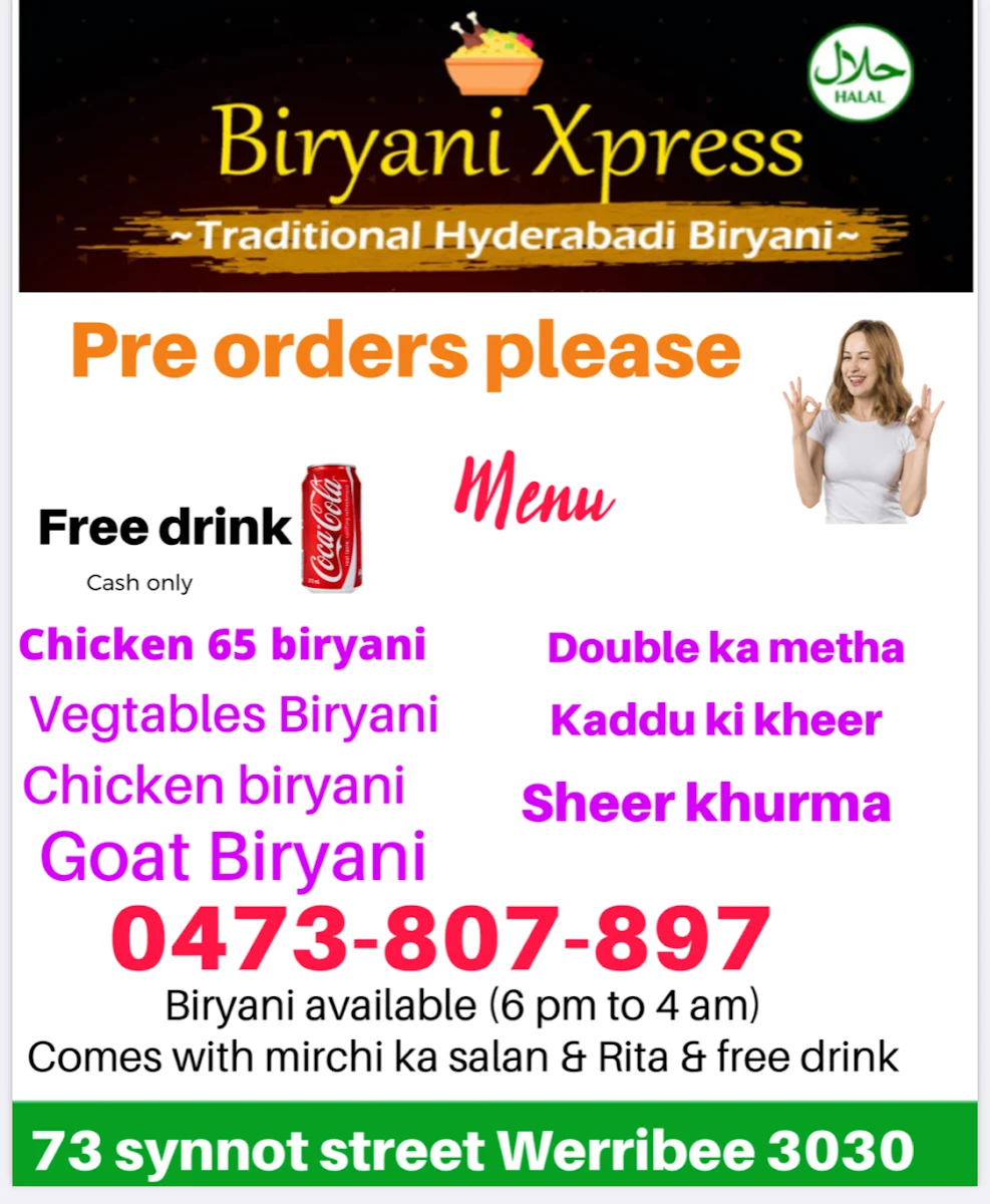 Menu, BiryaniXpress