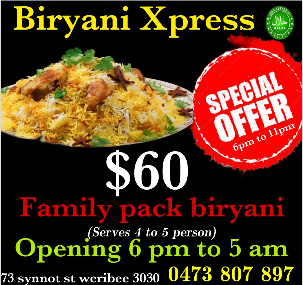 Menu, BiryaniXpress