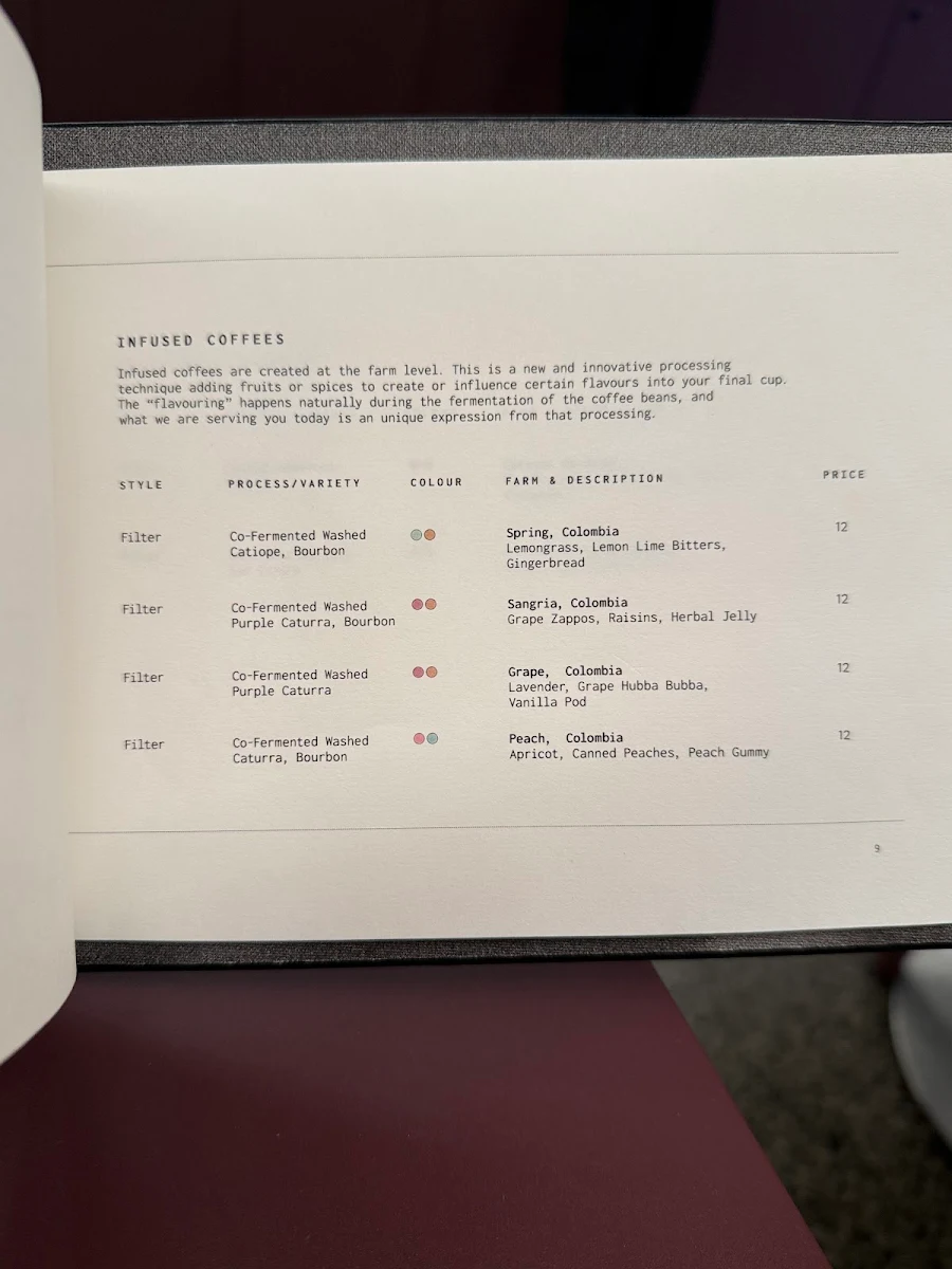 Menu, Toby's Estate Coffee Roasters Melbourne