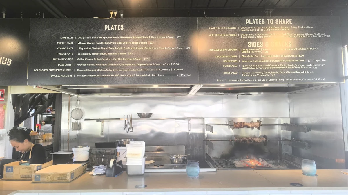 Menu, The Charcoal Hub
