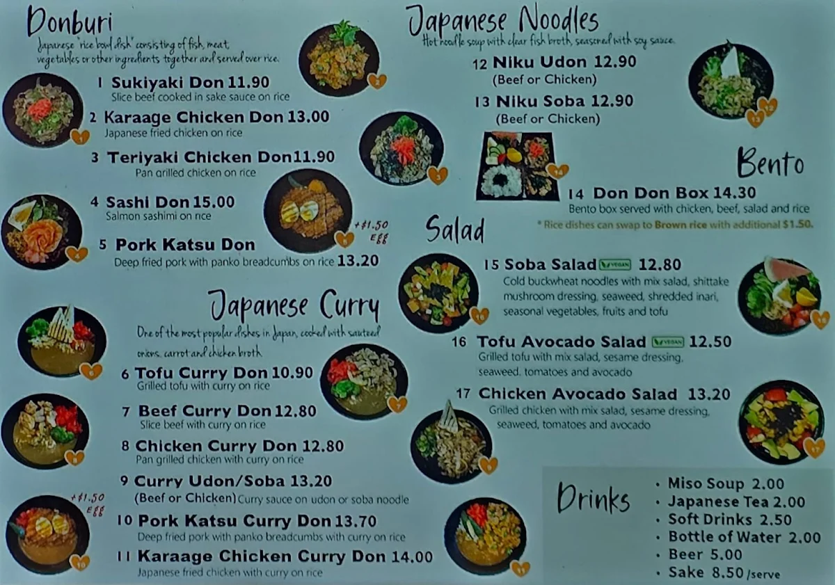 Menu, Don Tojo