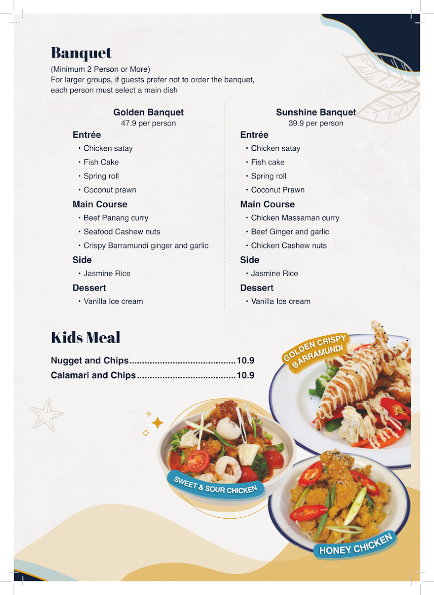 Menu, Copper Spoon Thai Restaurant & Bar