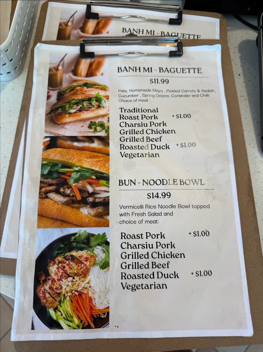 Menu, Banh Mi Co Ba Northbridge