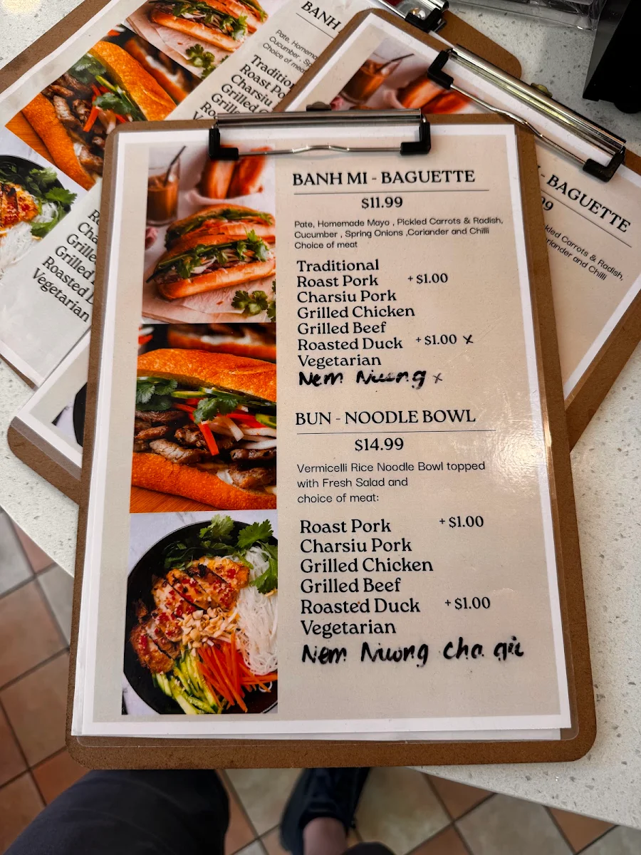Menu, Banh Mi Co Ba Northbridge