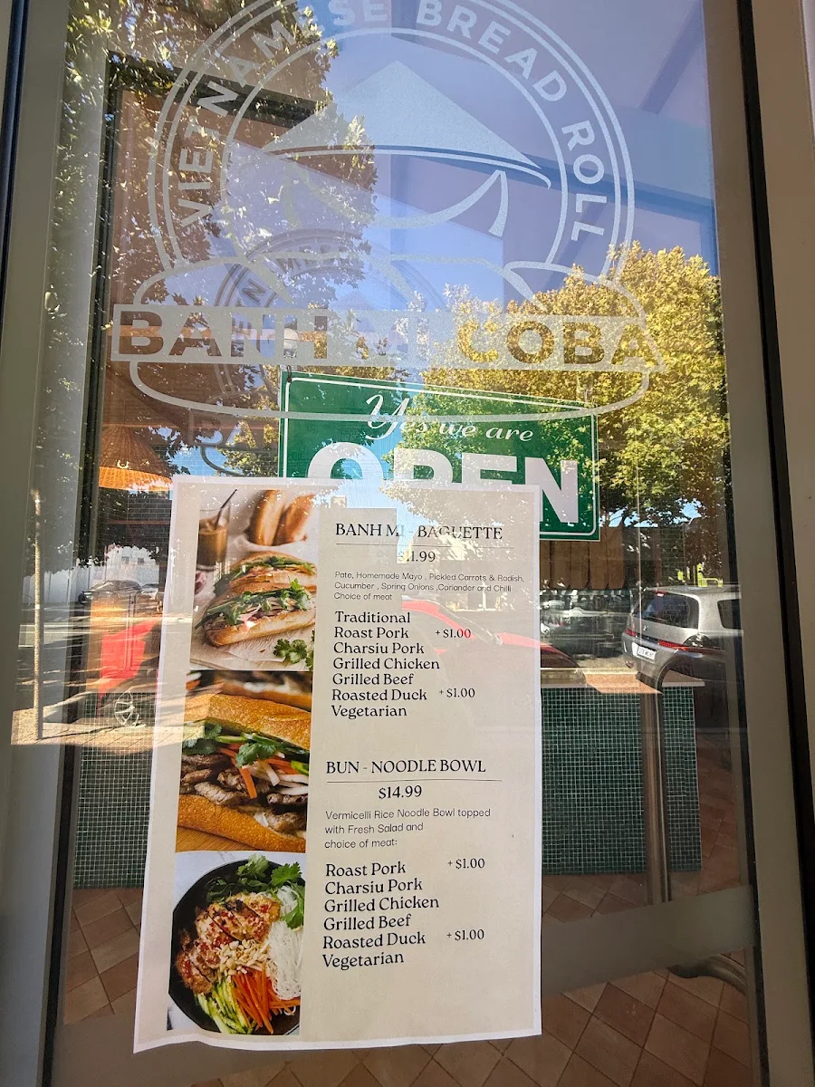 Menu, Banh Mi Co Ba Northbridge