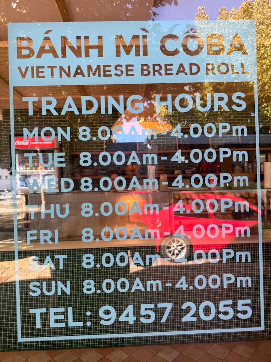 Menu, Banh Mi Co Ba Northbridge
