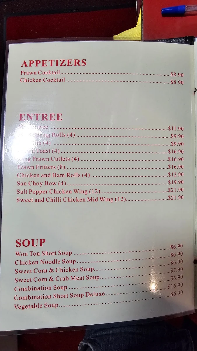 Menu, Mr Ko 100 Chinese Restaurant Liverpool