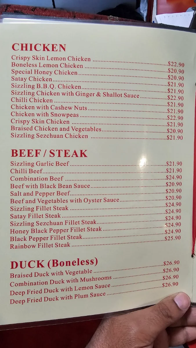 Menu, Mr Ko 100 Chinese Restaurant Liverpool