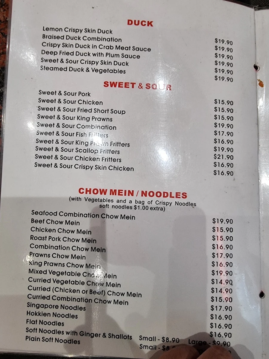 Menu, Mr Ko 100 Chinese Restaurant Liverpool