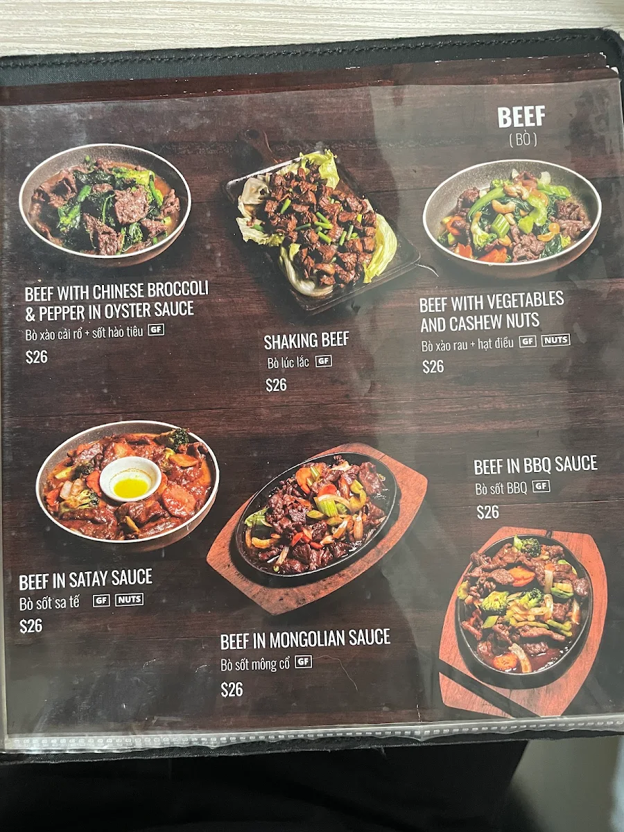 Menu, Tran Tran