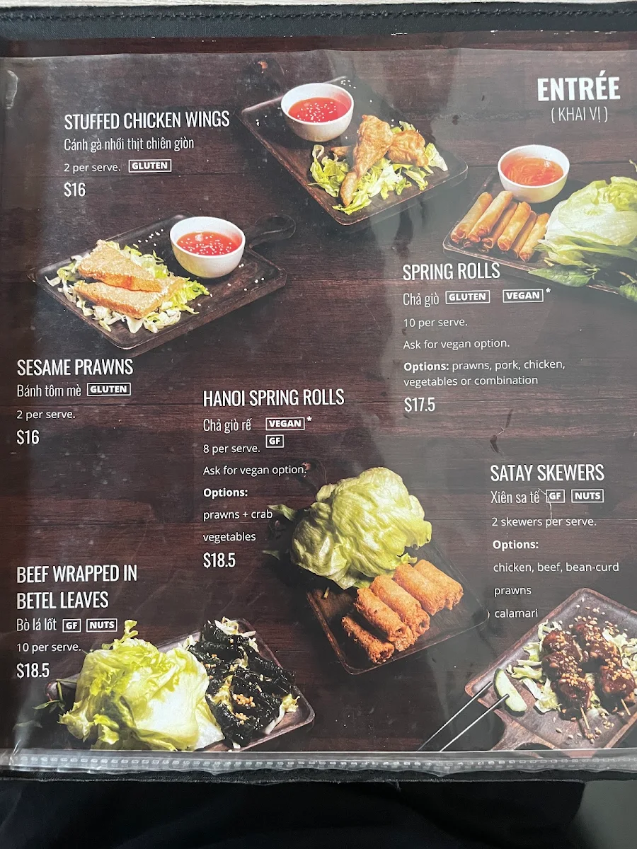 Menu, Tran Tran