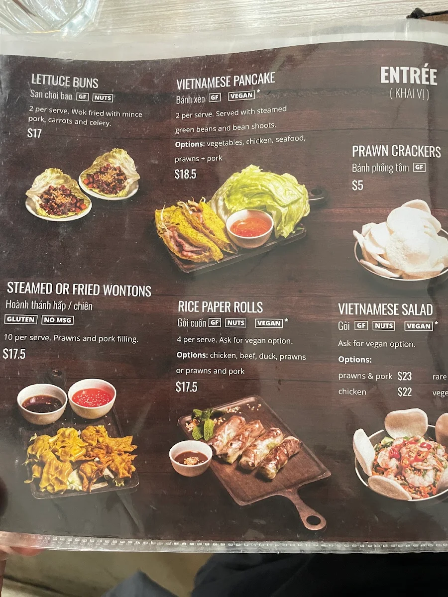 Menu, Tran Tran