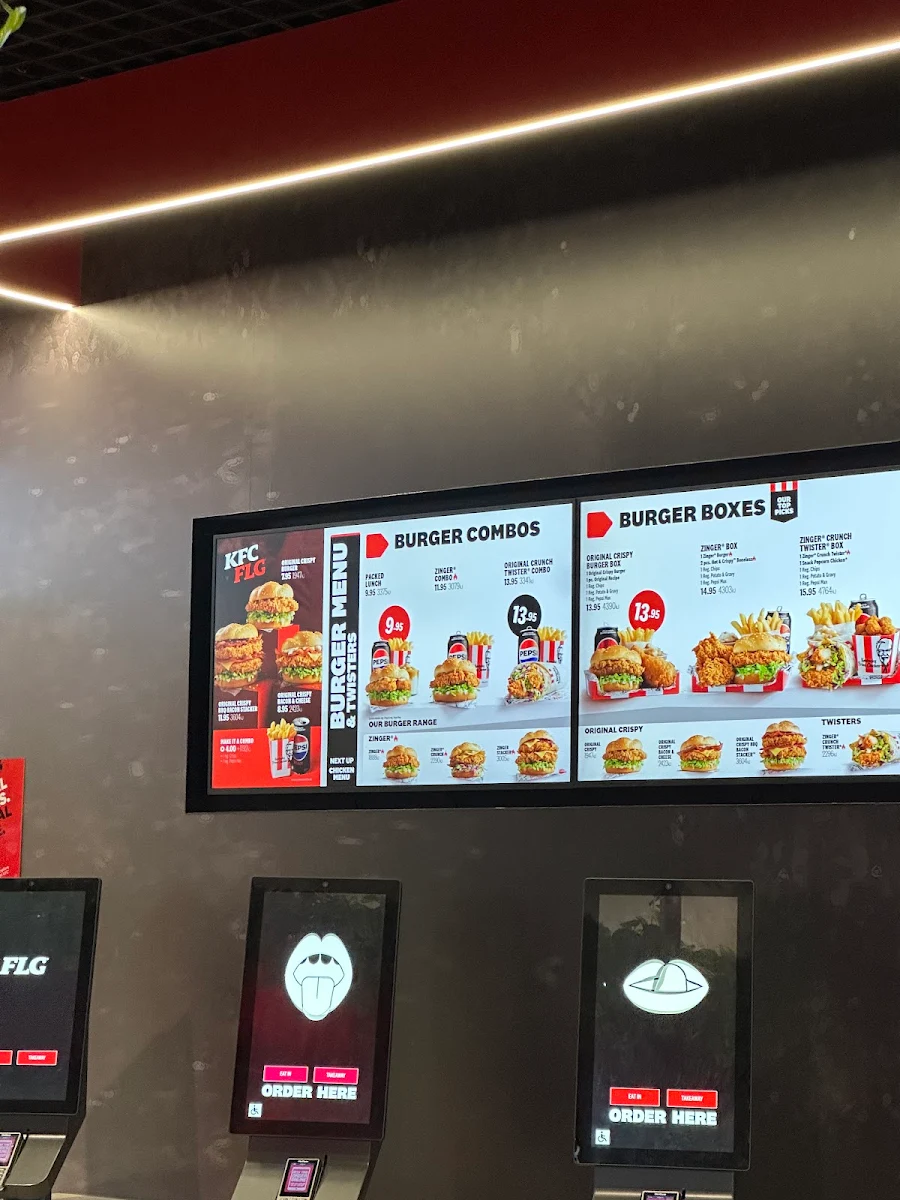 Menu, KFC 401 Swanston Street