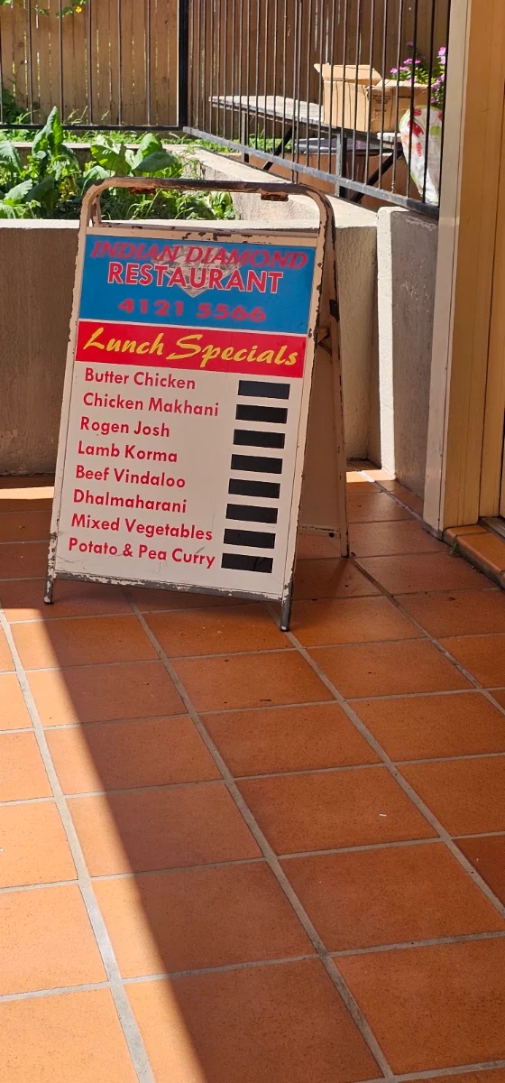 Menu, Indian Diamond Restaurant