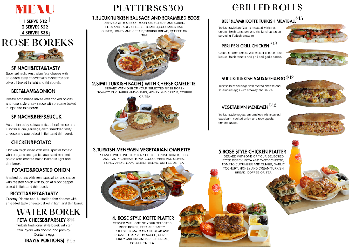 Menu, Rose Borek