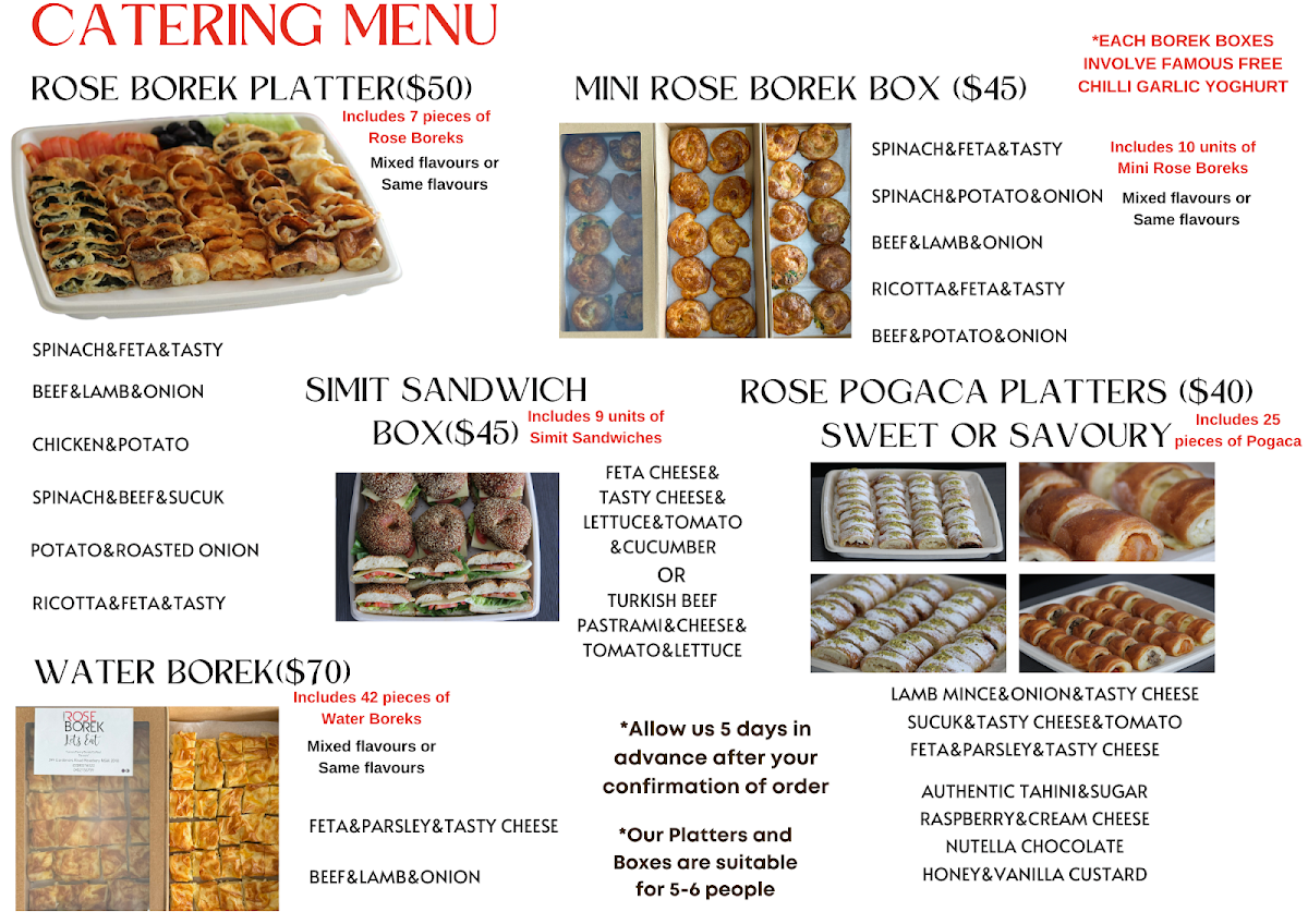Menu, Rose Borek